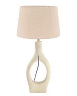 TLI 6336 40BG ΕΠΙΤΡΑΠΕΖΙΑ ΛΑΜΠΑ ΞΥΛΙΝΗ ΛΕΥΚΗ ΣΤΡΟΓΓΥΛΗ ΨΙΛΗ ΜΕ ΑΜΠΑΖΟΥΡ ΜΠΕΖ 1ΧΕ27 ARlight 02010042