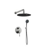 Orabella Terra - Showerset εντοιχισμού με Μπαταρία λουτρού, εντοιχισμού 2 σημείων, κεφαλή Φ250 με βραχίονα και τηλέφωνο ντουζ με σπιράλ και επιτοίχειο στήριγμα 1000002733-10271