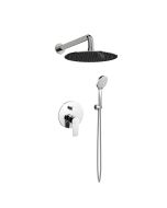 Orabella VK - Shower set εντοιχισμού με Μπαταρία λουτρού, εντοιχισμού 2 σημείων, κεφαλή Φ250 με βραχίονα και τηλέφωνο ντουζ με σπιράλ και επιτοίχειο στήριγμα 992-10298