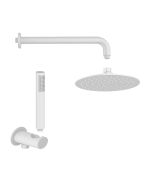 SET Κεφαλή ντουζ Orabella White matt - Βραχίονας ντουζ ,παροχή σπιράλ και μεταλλικό τηλέφωνο 10497