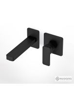 Μπαταρία Νιπτήρα Τοίχου Quadra Eurorama Black Μatt 144904-400