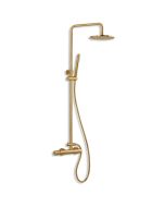Μπαταρία Ντουζιέρας με Κεφαλή και Κολώνα ρυθμιζόμενου ύψους Eletta Chester Brushed Gold 168065-201
