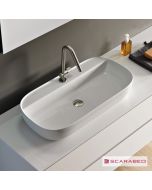 Νιπτήρας Πορσελάνης Glam76/R 76x38 (1 οπή) Scarabeo White 1801-300