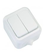 Διακόπτης Εξωτερικός Διπλός Κομιτατέρ Ανθυγρός IP44 240/10w Μakel 18301      