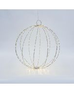 ΑΣΗΜΙ ΜΕΤΑΛΛΙΚΗ ΜΠΑΛΑ ΦΩΤΙΖΟΜΕΝΗ 40cm, 240 MINI LED, ΣΤΑΘΕΡΟΣ ΜΕΤΑΣΧΗΜΑΤΙΣΤΗΣ, ΑΣΗΜΙ ΧΑΛΚΙΝΟ ΚΑΛΩΔΙΟ, ΘΕΡΜΟ ΛΕΥΚΟ LED, ΠΡΟΕΚΤΑΣΗ ΠΑΡΟΧΗΣ 3m, IP44 Eurolamp 600-22402