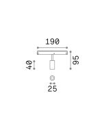 EGO TRACK SINGLE 03W 3000K ON-OFF BK Ideal Lux 257617