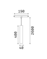 EGO PENDANT TUBE 12W 3000K ON-OFF BK Ideal Lux 257747