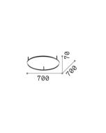 ORACLE SLIM PL D070 ROUND 3000K ON-OFF BK Ideal Lux 266008