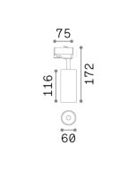 FOX TR 3-PHASE 15W CRI80 4000K ON-OFF WH Ideal Lux 267784