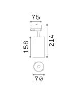 FOX TR 3-PHASE 25W CRI80 4000K ON-OFF WH Ideal Lux 267807