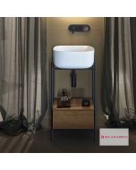 Έπιπλο μπάνιου Laila 2702-NROP με συρτάρι 2705-89 χωρίς νιπτήρα, Scarabeo 270205-NROP89