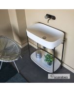 Έπιπλο μπάνιου Laila 2703-NROP με ράφι 2710-300, Χωρίς Νιπτήρα Scarabeo 270310-NROP300