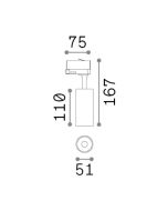 FOX TR 3-PHASE 08W CRI80 4000K ON-OFF WH Ideal Lux 271453