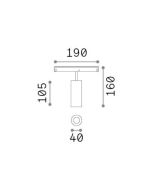EGO TRACK SINGLE 12W 3000K ON-OFF WH Ideal Lux 282992