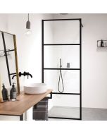 Orabella Lines Black matt 70 cm - Καμπίνα ελεύθερης τοποθέτησης με βραχίονα στήριξης τοίχου 30467