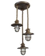 Φωτιστικό οροφής LP-700 PENDEL ROPE 3L UT-BRONZE Heronia 31-0500