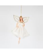 ΝΕΡΑΙΔΑ ΜΕ ΛΕΥΚΗ ΓΟΥΝΙΝΗ ΦΟΥΣΤΑ, 15.5cm Eurolamp 600-46470