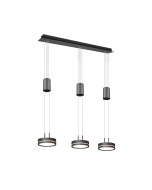 Κρεμαστό Φωτιστικό Ανθρακί Τρίφωτο Ράγα 85xH150cm  9w 3x1050lm 3000K Switch Dimmer Trio Lighting Franklin 326510342