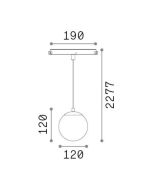 EGO PENDANT BALL 10W 3000K ON-OFF BK Ideal Lux 327525