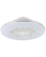 Ανεμιστήρας Οροφής Ø55xH20cm Led 3x12,6w 4500lm Tunable 2700-6500K 220-240V,50Hz Λευκός-Ασημί Eglo Lovisca 35142