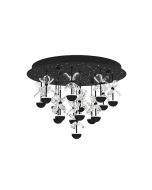 Φωτιστικό Οροφής 50xH36,5cm Μαύρο με Κρύσταλλα LED 15x1,8w 3000K Eglo Pianopoli 2 390275