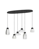 Eglo Sarnarra Μοντέρνο Κρεμαστό Φωτιστικό Πολύφωτο Ράγα με Ενσωματωμένο LED σε Μαύρο Χρώμα 390301