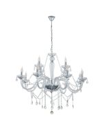 Πολυέλαιος Δεκαοκτάφωτος Ø100xH130cm 18xE14 Χρωμέ-Διάφανο Eglo Basilano 39102