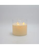 ΚΕΡΙ ΜΠΑΤΑΡΙΑΣ ΜΕ 3 ΚΙΝΟΥΜΕΝΕΣ ΦΛΟΓΕΣ, ΜΕ ΓΥΑΛΙ, ΙΒΟΥΑΡ, ΜΕ ΧΡΟΝΟΔΙΑΚΟΠΤΗ, 15x15cm Eurolamp 147-15134