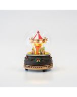 ΚΑΡΟΥΖΕΛ ΣΕ ΓΥΑΛΙΝΟ ΘΟΛΟ, ΜΠΑΤΑΡΙΑΣ, LED, ΜΕ ΜΟΥΣΙΚΗ ΚΑΙ ΚΙΝΗΣΗ, 12x12x16cm Eurolamp 600-45813