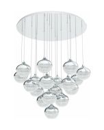 Κρεμαστό Φωτιστικό D81xH200cm LED 18x3,1w 3000K 460lm Χρώμιο-Λευκό Eglo Mioglia 39528