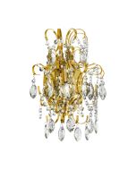 Απλίκα Επίτοιχη Μονόφωτη 1xE14 L290xH370xA175mm Ορείχαλκος -Διάφανα Κρύσταλλα Eglo Fenoullet 1 39604