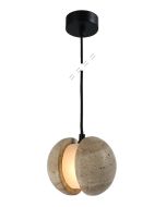 InLight Κρεμαστό φωτιστικό γκρι από travertine marble 1XG9 D:13 x 14cm 4092