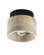 InLight Πλαφονιέρα οροφής γκρι από travertine marble 1XE27 D:12cm 42046