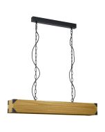 Φωτιστικό Κρεμαστή Τετράφωτη Ράγα 90 εκ. Μαύρο Μέταλλο/ Ξύλο Καφέ Eglo Harborough 43159