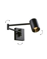 Φωτιστικό Τοίχου Ρυθμιζόμενο Μαύρο Melina Viokef 4335300