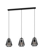 Φωτιστικό Κρεμαστό Τρίφωτο σε Ράγα L960xH1100mm 3xE27 Μέταλλο Black Eglo Stype 43693