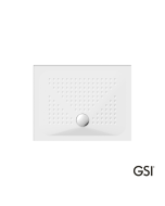 Ντουζιέρα Πορσελάνης Παραλληλόγραμμη 90x70 h.4 (4388) antislip Φ90 GSI White 470907-300