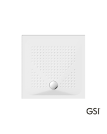 Ντουζιέρα Πορσελάνης Τετράγωνη 90x90 h.4 (4394) antislip Φ90 GSI White 470909-300