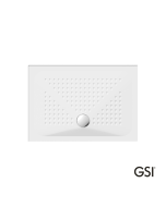 Ντουζιέρα Πορσελάνης Παραλληλόγραμμη 100x70 h.4 (4389) antislip Φ90 GSI White 471007-300