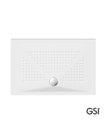 Ντουζιέρα Πορσελάνης Παραλληλόγραμμη 120x80 h.4 (4398) antislip Φ90 GSI White 471208-300