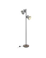 Φωτιστικό Επιδαπέδιο Δίφωτο Ø27*158 cm Vintage Industrial Μέταλλο Παλαιωμένο Ασημί Eglo Barnstaple 49722