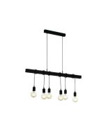 Eglo Townshend Vintage Κρεμαστό Φωτιστικό Πολύφωτο Ράγα για 6 Λαμπτήρες E27 σε Μαύρο Χρώμα 49755