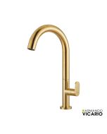 Μπαταρία Νιπτήρα Υψηλή με Βαλβίδα Clic-Clac Slim Vicario Brushed Gold 500041-201