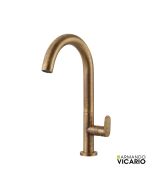 Μπαταρία Νιπτήρα Υψηλή με Βαλβίδα Clic-Clac Slim Vicario Antique Brass 500041-221