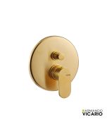 Μίκτης Εντοιχισμού 2 Εξόδων Slim Vicario Brushed Gold 500050D-201