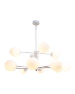 InLight Κρεμαστό φωτιστικό από λευκό μέταλλο και λευκή οπαλίνα 12XG9 D:90cm 5012-12