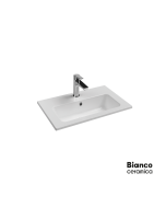 Νιπτήρας Πορσελάνης 60x36 (1 οπή) Bianco Ceramica White  37060-300