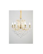 Κρεμαστό φωτιστικό από οξυντέ μέταλλο γυαλί και κρύσταλλα 6XE14 D:70cm 5244-6-Οξυντέ