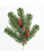 ΚΛΑΔΙ 60cm, ΜΕ ΧΙΟΝΙΣΜΕΝΕΣ ΚΟΥΚΟΥΝΑΡΕΣ ΚΑΙ BERRIES, 6 TIPS (ΠΑΧΟΣ ΤΩΝ TIPS 8cm), ΠΡΑΣΙΝΟ ΧΡΩΜΑ Eurolamp 600-30351