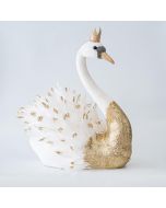 ΒΕΛΟΥΔΙΝΟΣ ΚΥΚΝΟΣ, ΛΕΥΚΟΣ, ΜΕ ΧΡΥΣΟ ΓΚΛΙΤΕΡ, 50cm Eurolamp 600-45575